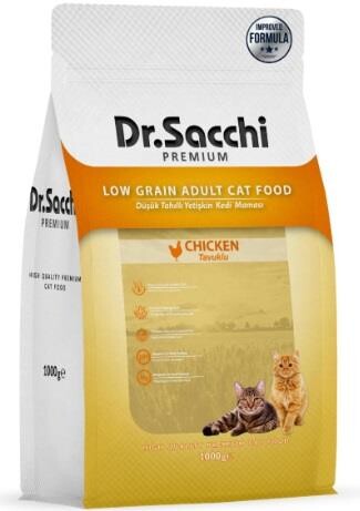 Dr. Sacchi Premium Düşük Tahıllı Tavuklu Yetişkin Kedi Maması 1 KG | SRC: Barcode: 8690286595028